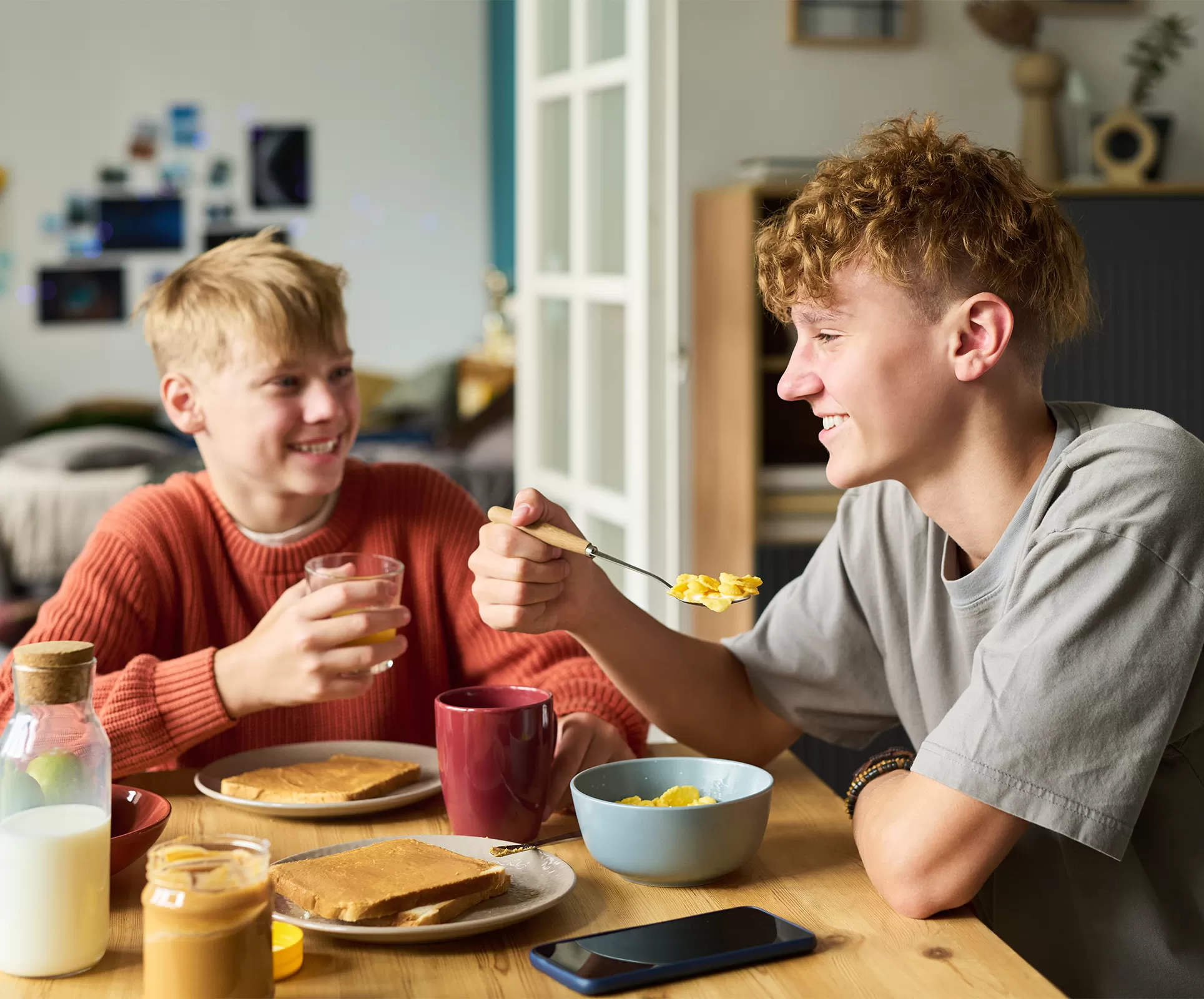 Children and teens in growth stages